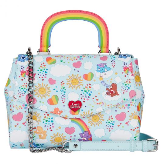 Loungefly Care Bears AOP Umhängetasche mit Regenbogengriff 