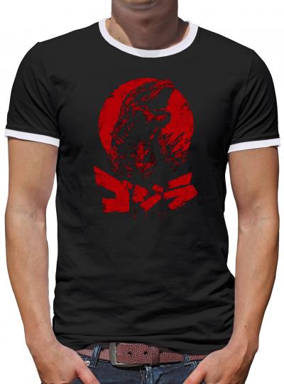 Japan Godzilla Kontrast T-Shirt Herren 