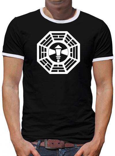 Dharma Lost The Lamppost Logo Kontrast T-Shirt Herren 