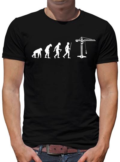 Evolution Kran T-Shirt Bau Sprüche Beruf Fun L