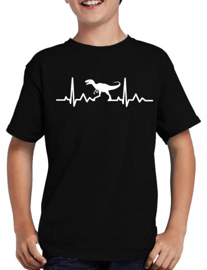 Herzschlag Dinosaurier T-Shirt Herzfrequenz EKG Heart 