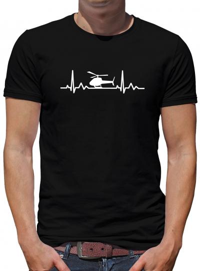 Herzschlag Helikopter T-Shirt EKG Heart Herz 