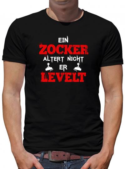 Ein Zocker altert nicht T-Shirt Herren geek Player Zocken 8 Bit 