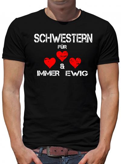 TShirt-People Schwestern für immer und ewig T-Shirt Herren 4XL Schwarz 4XL