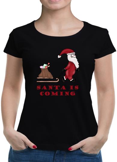 TShirt-People Santa is coming Schlitten T-Shirt Damen 