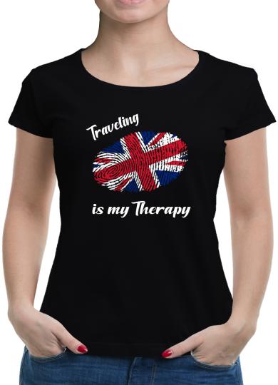 TShirt-People Traveling is my Therapy Union Jack T-Shirt Damen 