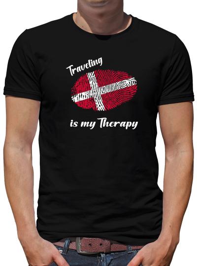 TShirt-People Traveling is my Therapy Dänemark T-Shirt Herren 