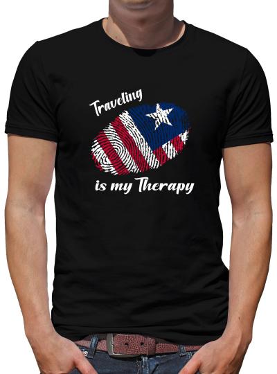 TShirt-People Traveling is my Therapy USA T-Shirt Herren 