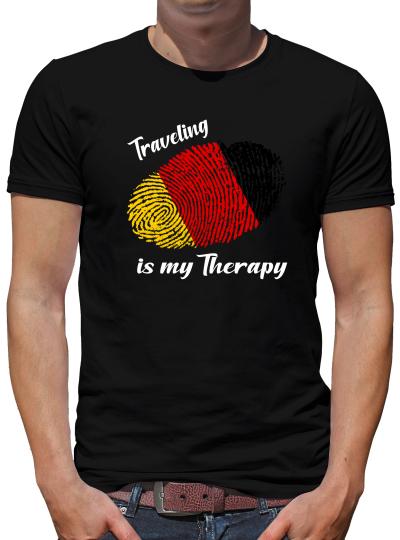 TShirt-People Traveling is my Therapy Deutschland T-Shirt Herren 