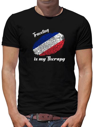 TShirt-People Traveling is my Therapy Frankreich T-Shirt Herren 