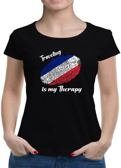 TShirt-People Traveling is my Therapy Frankreich T-Shirt Damen 