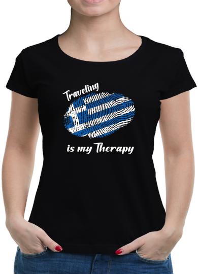 TShirt-People Traveling is my Therapy Griechenland T-Shirt Damen 