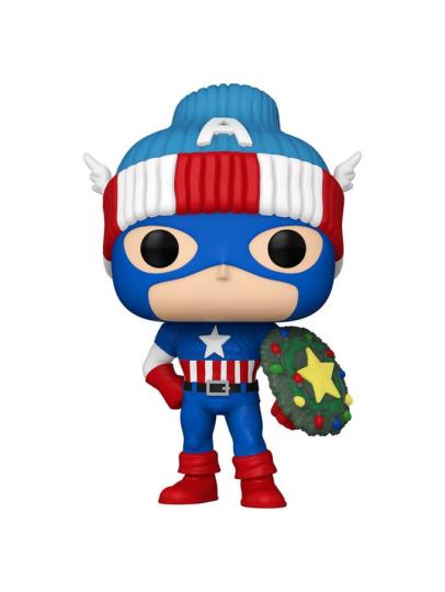 Marvel POP! Vinyl Figur Holiday Capt. America 9 cm 